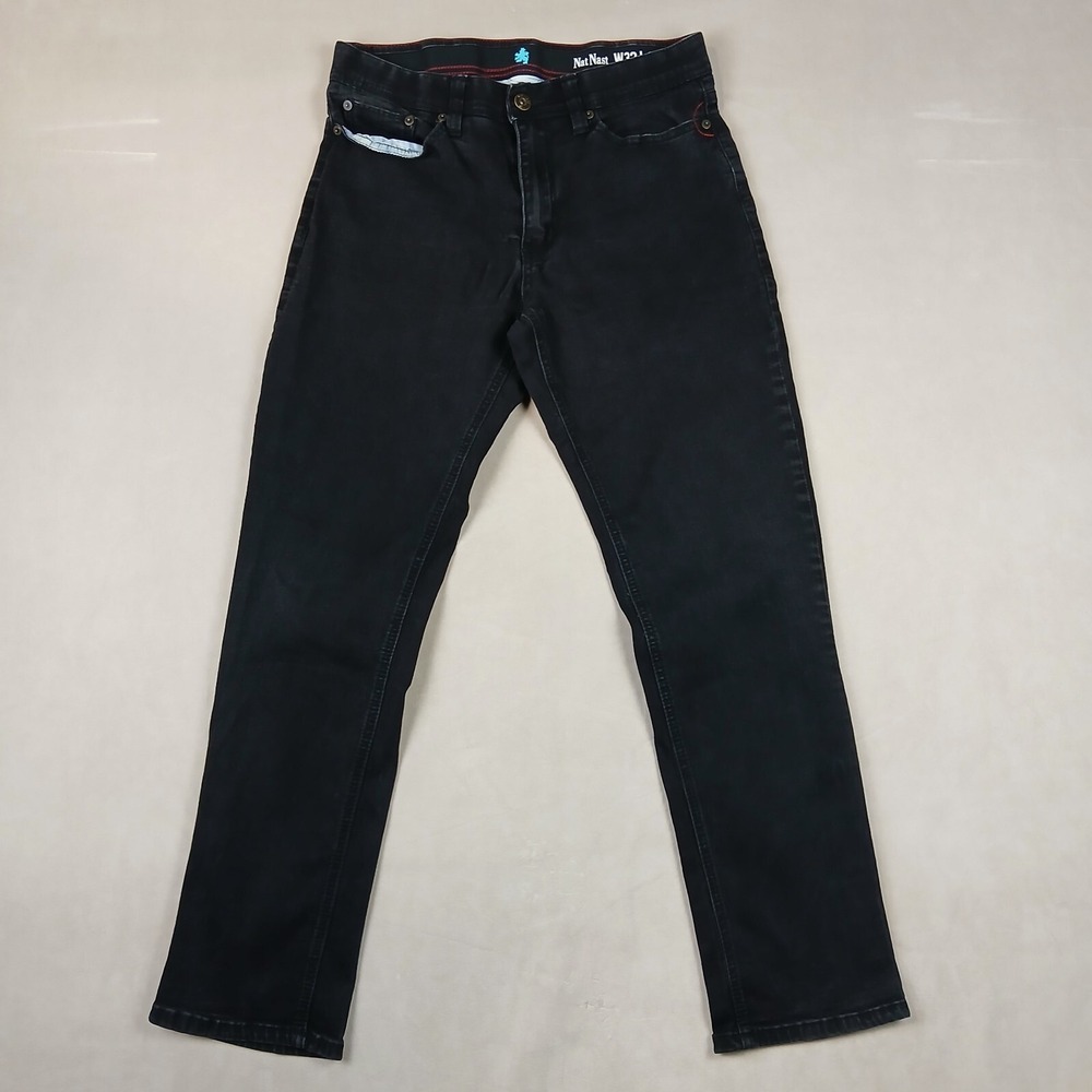 Nat Nast 32x30 **Actual 28x29‎ Mens Jeans Stretch Slim Black Modern